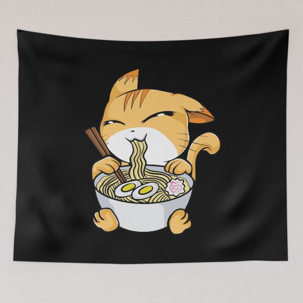 Item preview, Kawaii Cat Ramen Bowl Funny Anime Noodles Kitty designed and sold by perfectpresents.