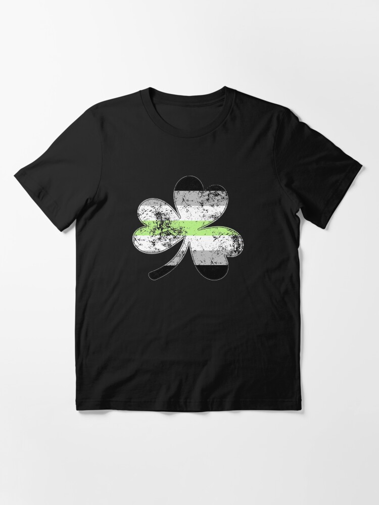 Alternate view of Agender Shamrock Pride Flag Essential T-Shirt