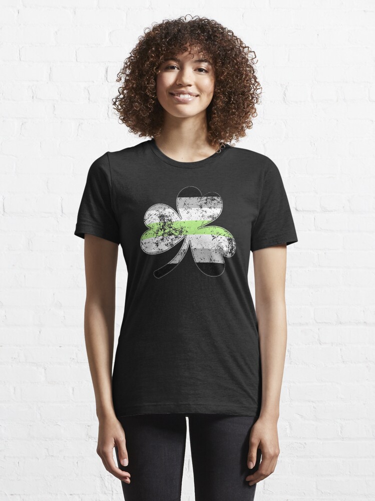 Alternate view of Agender Shamrock Pride Flag Essential T-Shirt