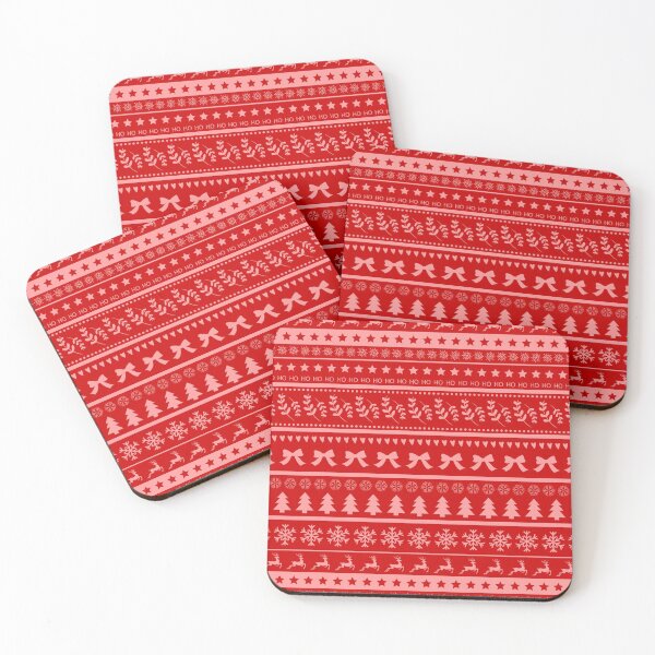 Item preview, Red and Pink Ugly Christmas Sweater Pattern - Festive Print Designed by Design by Cheyney designed and sold by designbycheyney.