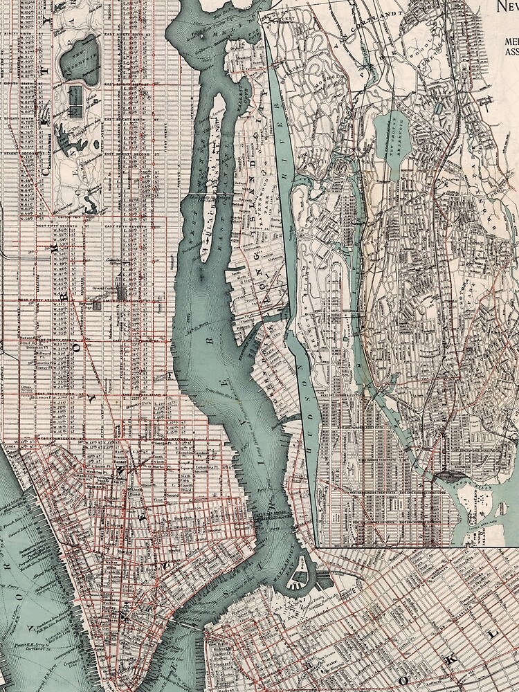 Vintage Map of New York City (1897) by BravuraMedia