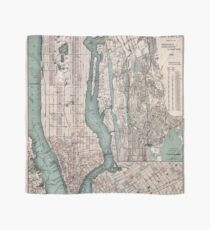 Pañuelo Mapa vintage de la ciudad de Nueva York (1897)