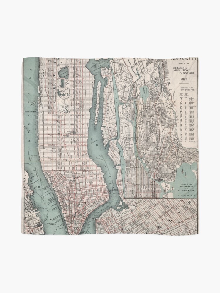 Alternate view of Vintage Map of New York City (1897) Scarf