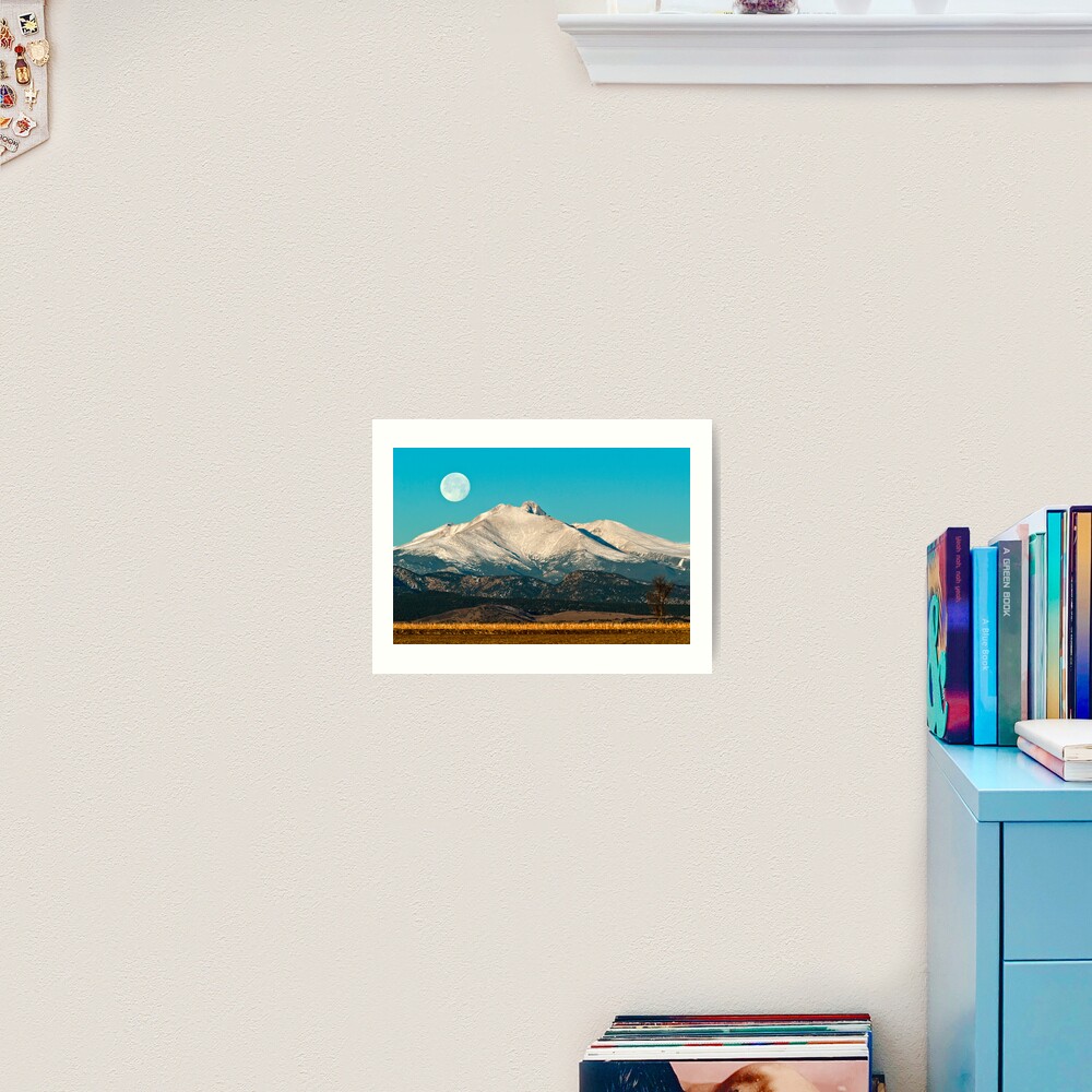 Longs Peak Moonset Art Print