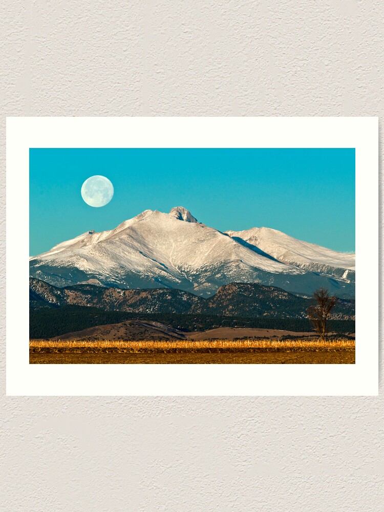Alternate view of Longs Peak Moonset Art Print
