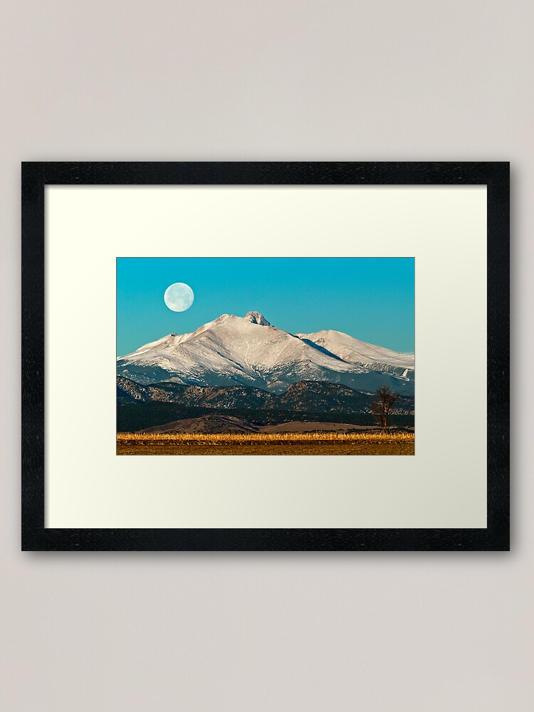 Alternate view of Longs Peak Moonset Framed Art Print