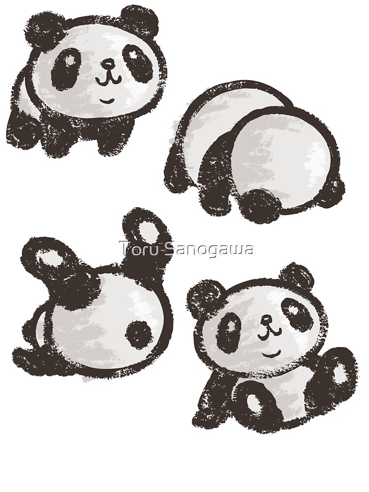 Thumbnail 2 of 2, Baby T-Shirt, Rolling panda designed and sold by Toru Sanogawa.