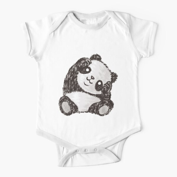 Cute Panda Short Sleeve Baby One-Piece