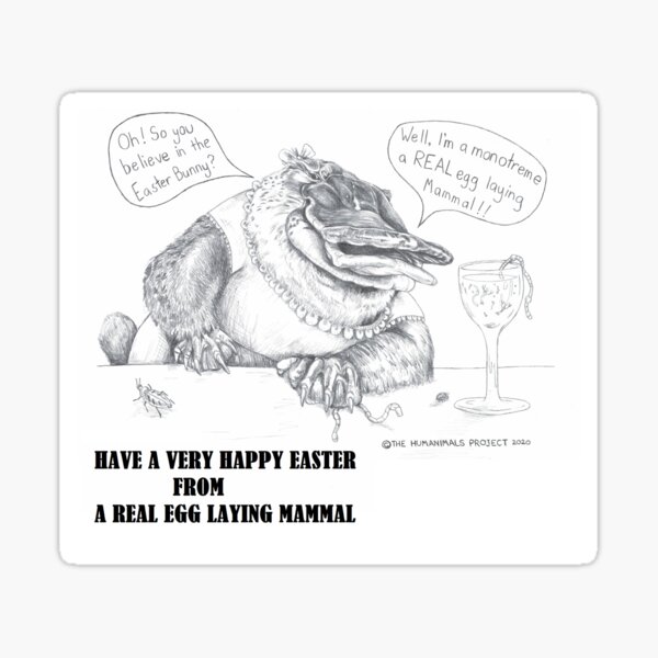 Happy Easter Platypus Sticker