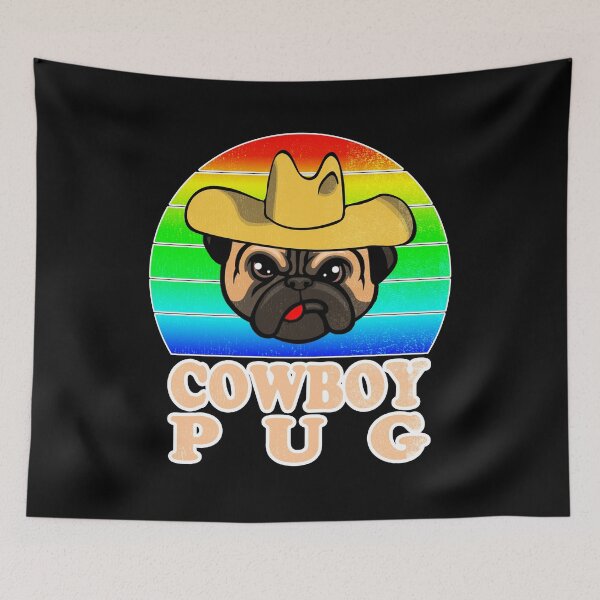 Item preview, funny cowboy pug rodeo dog animal breed designed and sold by stalafit.