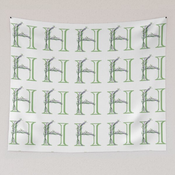 Item preview,  The letter “H” | romantic Eucalyptus and Lavender floral illustration | floral Monograms designed and sold by hollycooper.