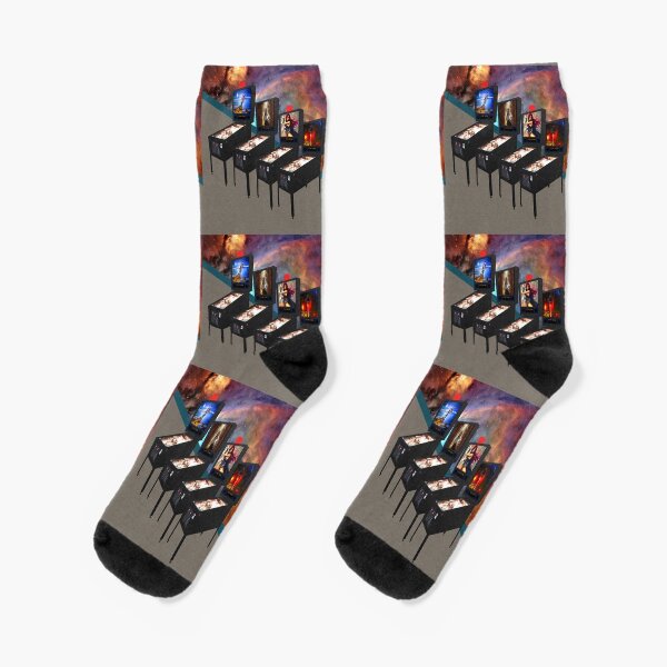 Retro Pinball Video Machines with Orion Nebula Wall, RBSSG Socks