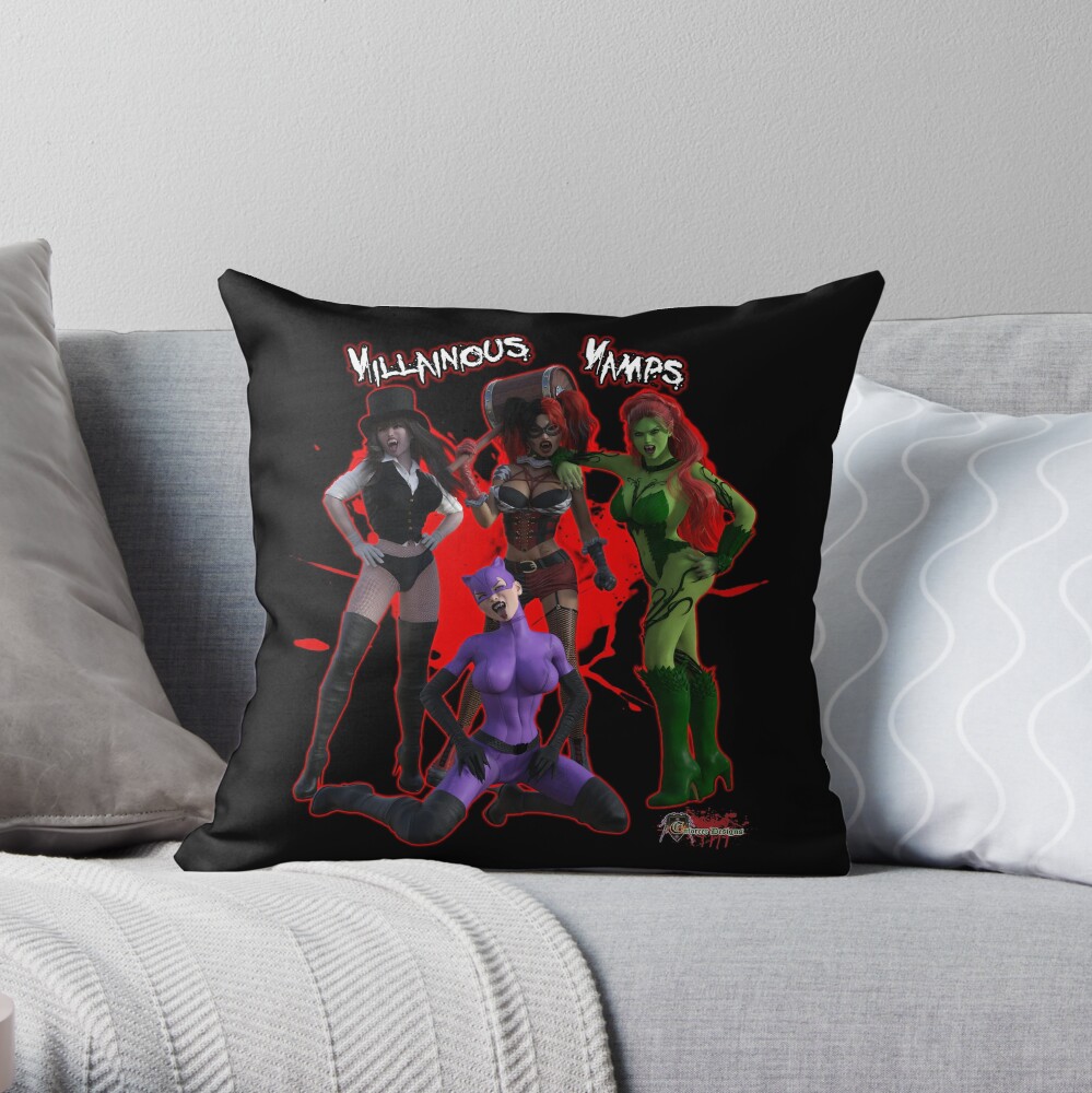 Villainous Vamps: The Sirens Throw Pillow