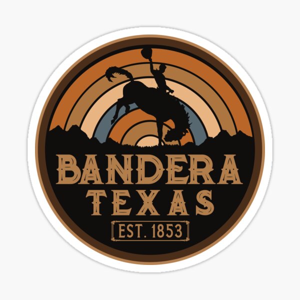 Bandera Texas Retro Wild West Cowboy Sticker