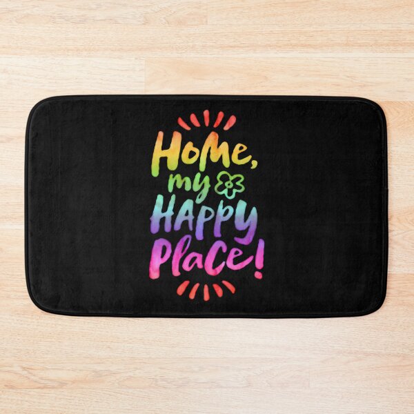 Item preview, HOME, my Happy Place!  Shelter in Place - Homebody - Rainbow on Black designed and sold by 26-Characters.