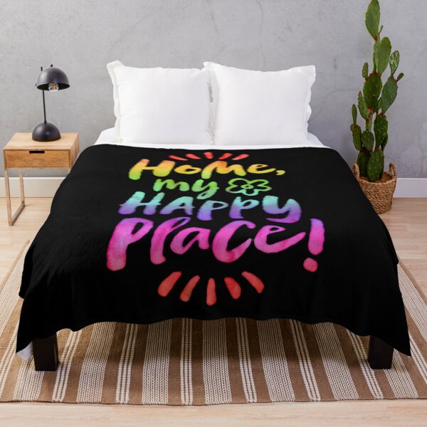 Item preview, HOME, my Happy Place! Shelter in Place - Homebody - Rainbow on Black designed and sold by 26-Characters.