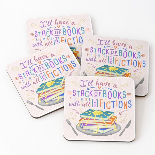 Item preview, Readers Writers Humor Stack of Books with Fictions designed and sold by emkayhess.