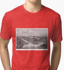 Camiseta de tejido mixto Vintage Pictorial Map of New York City (1886)