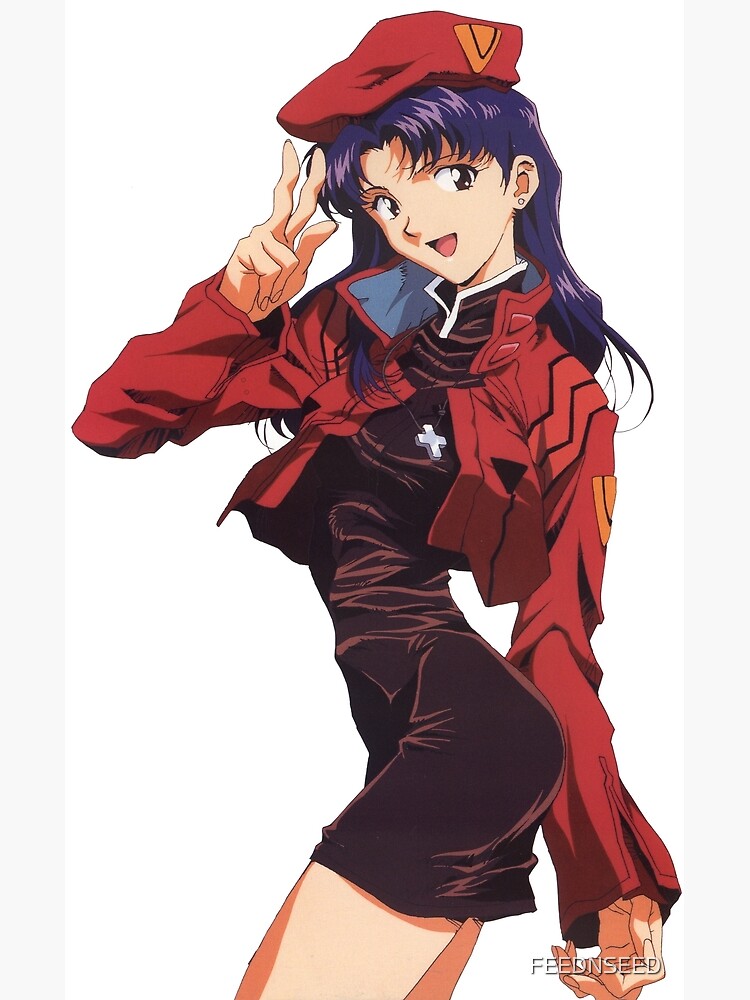 Misato Katsuragi Neon Genesis Evangelion Girl Poster Von Feednseed Redbubble