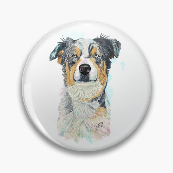 Item preview, Swinney the Australian Shepherd Splash Watercolor designed and sold by slaterza.