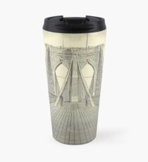 Taza de viaje Vintage Brooklyn Bridge Illustration (1883) 2