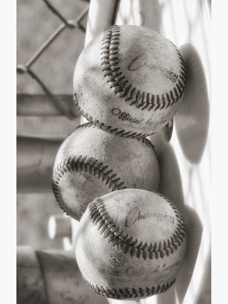 3 Baseballs on a Bucket in Sepia by LeahMcPhail