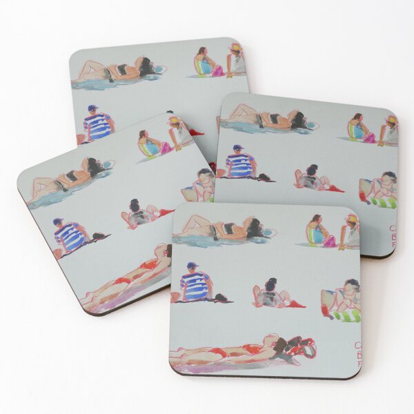 Item preview, Colourful Beach Figures at Coogee, Australia designed and sold by barbgray.
