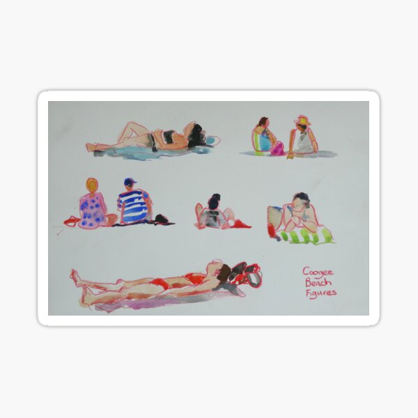 Colourful Beach Figures at Coogee, Australia Sticker