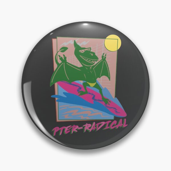 Item preview, Pter-radical - Pterodactyl surfing the eighties vibe designed and sold by tanimator.