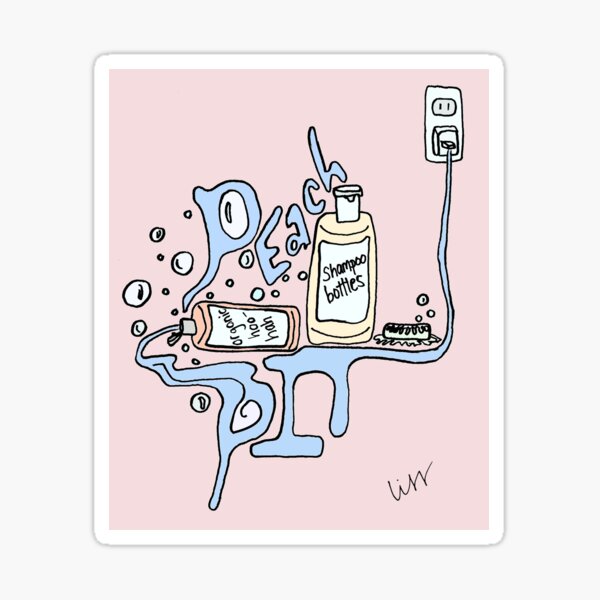 PEACH PIT: SHAMPOO BOTTLES FAN ART (colour). Sticker
