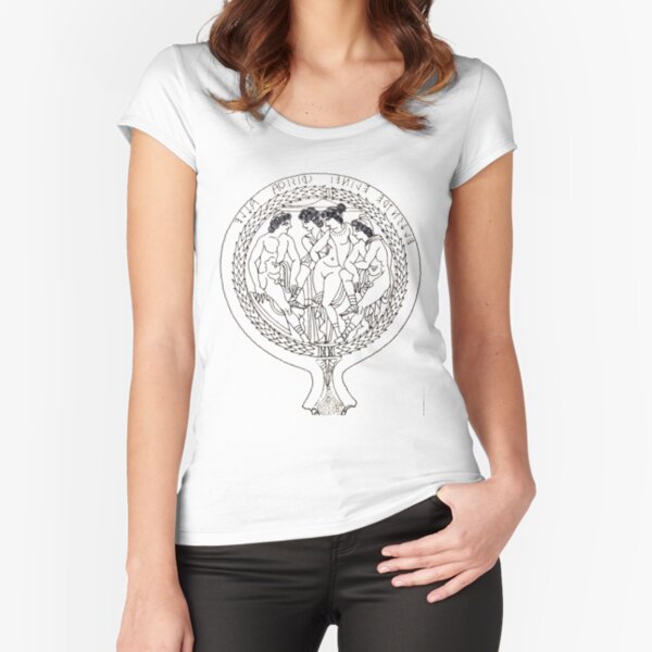 Drawing of an Etruscan Bronze Mirror with a Scene from the Trojan War in the Metropolitan Museum of Art Fitted Scoop T-Shirt