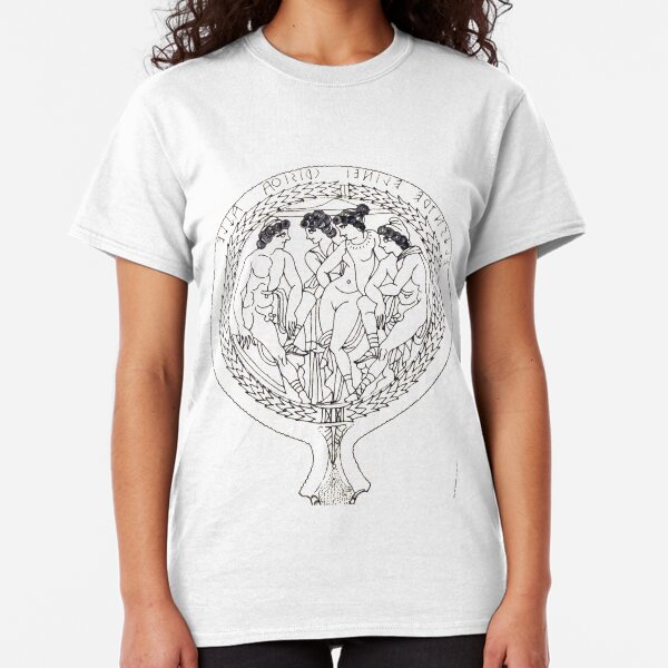 Drawing of an Etruscan Bronze Mirror with a Scene from the Trojan War in the Metropolitan Museum of Art Classic T-Shirt