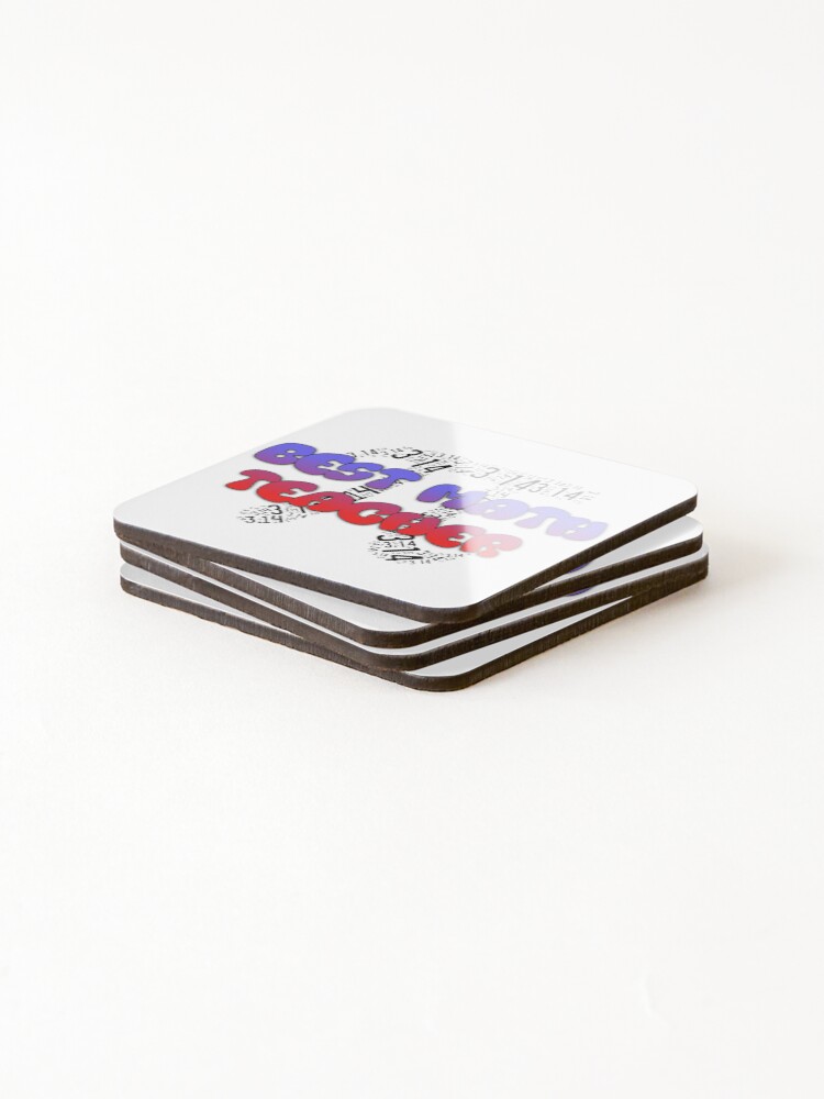 Thumbnail 4 of 5, Coasters (Set of 4), Best Math Teacher designed and sold by AmandaDesign.
