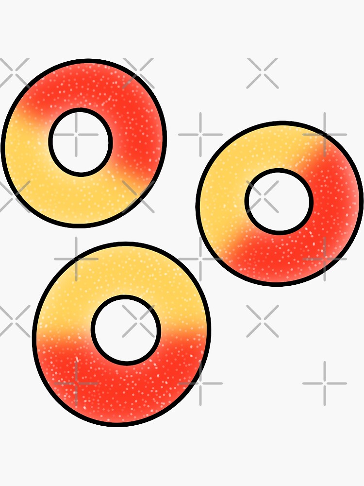 "Peach Rings" Sticker for Sale by lilygongaware Redbubble