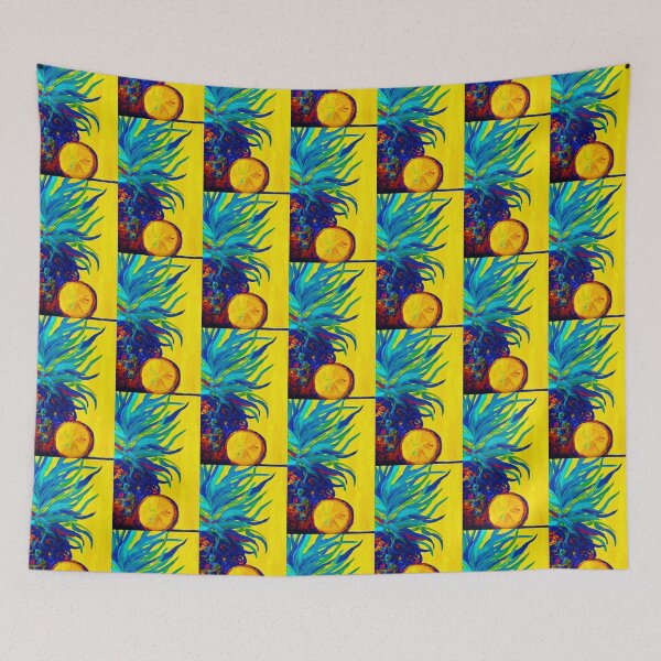 Item preview, Blue Pineapple Abstract Painting designed and sold by EloiseArt.