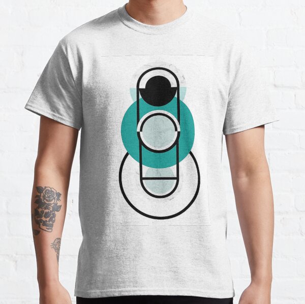 Geometric Marble Abstract Design Green Turquoise Colors Classic T-Shirt