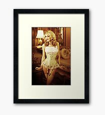 Jade in Antique Corset Framed Print