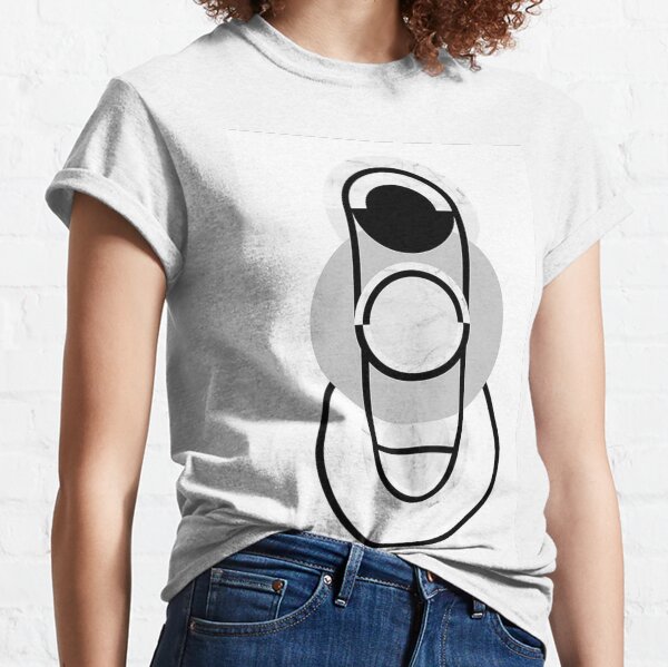 Modern Geometric Marble Abstract Design Grey Black and Classic T-Shirt