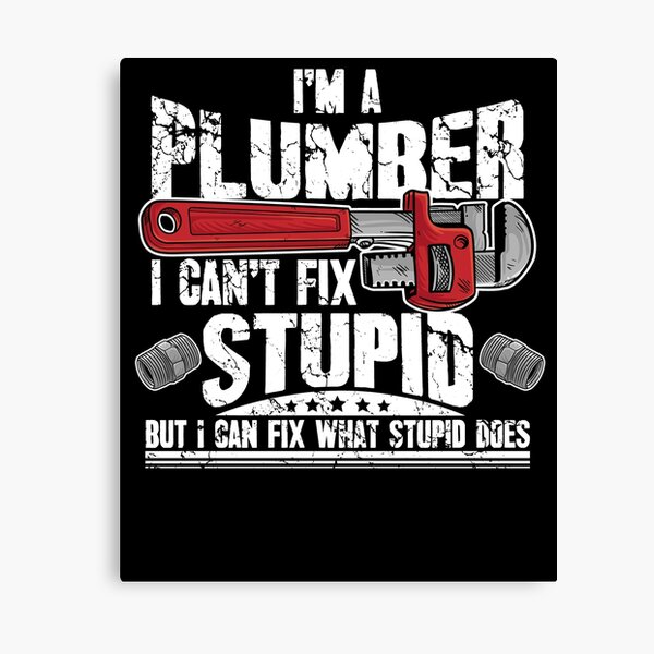 I'm a plumber I can't fix stupid but I can fix what stupid does Canvas Print