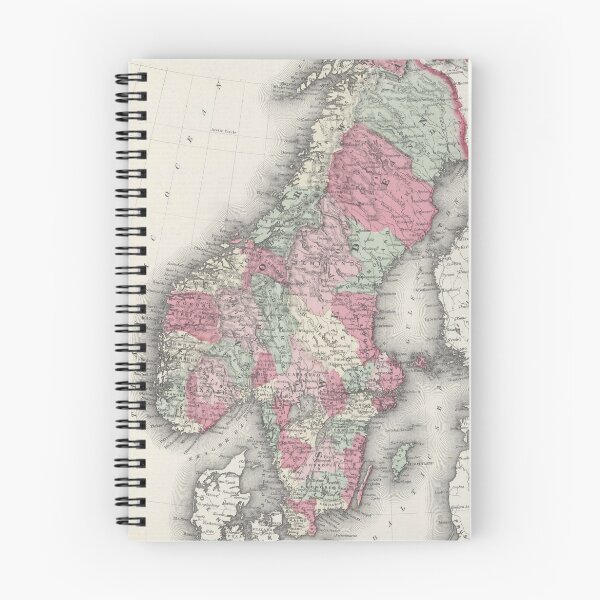 Item preview, Vintage Map of Norway and Sweden (1865) designed and sold by BravuraMedia.