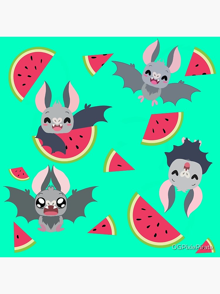 Watermelon And Bats Art Print By Ogpixiepirate Redbubble