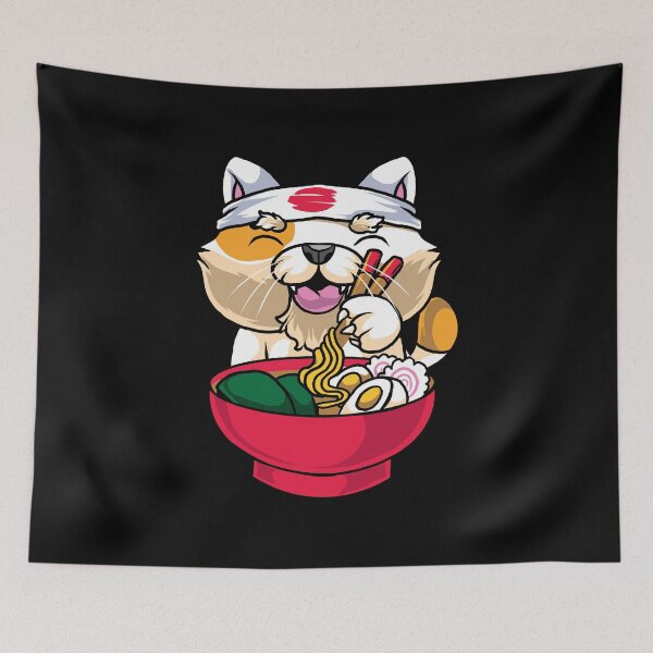 Item preview, Kawaii Cat Ramen Bowl Funny Anime Noodles Kitty designed and sold by perfectpresents.