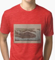 Camiseta de tejido mixto Vintage Map of New York City (1905)