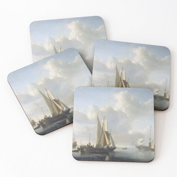 Item preview, Ships off the coast, maritime image for sailors, Willem van de Velde designed and sold by Mauswohn.