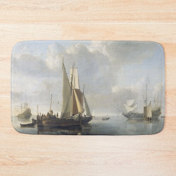 Item preview, Ships off the coast, maritime image for sailors, Willem van de Velde designed and sold by Mauswohn.