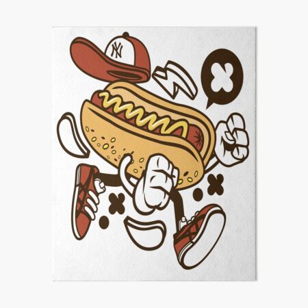 Hot dog cartoon illustration Art Board Print for Sale by