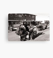 Tallangatta Hotel, Motorcycle group - Tallangatta Picture Canvas Print
