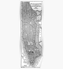 Póster Vintage Map of New York City (1811)