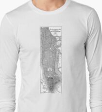 Camiseta de manga larga Vintage Map of New York City (1811)