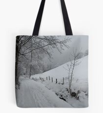 Snowy path near Thumersbach Tote Bag